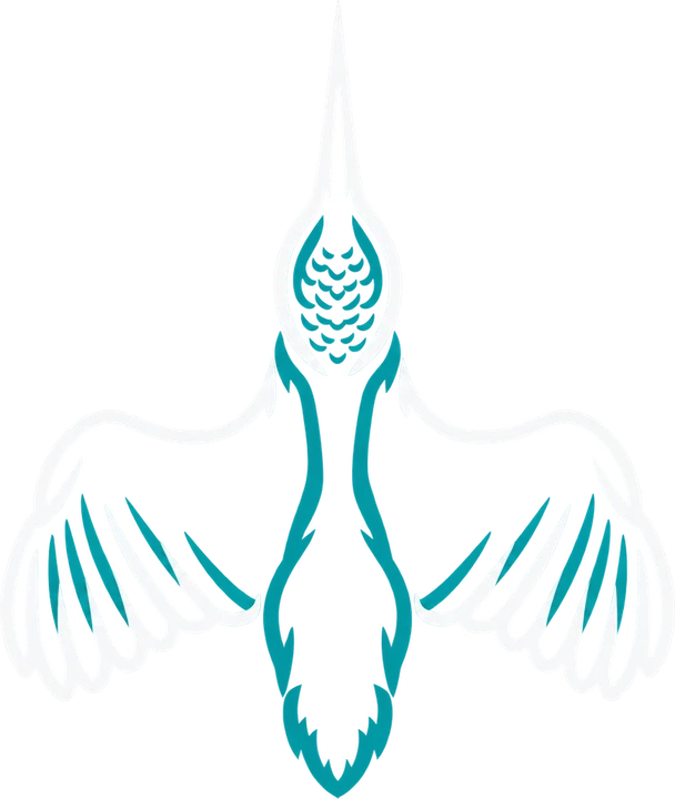 The Argo drone emblem: a bird seen from above with wings spread, in white and teal